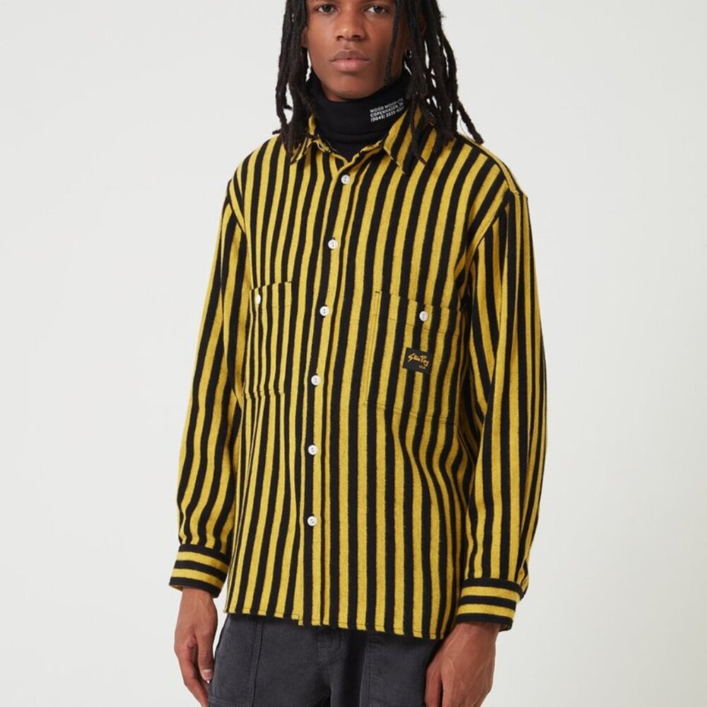 Stan Ray Yellow and Black Casual Button Down Shirt